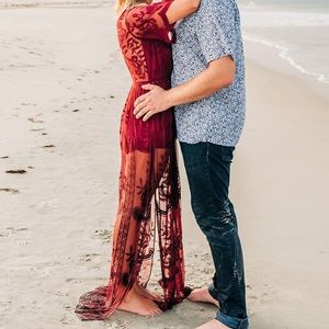 Burgundy romper maxi